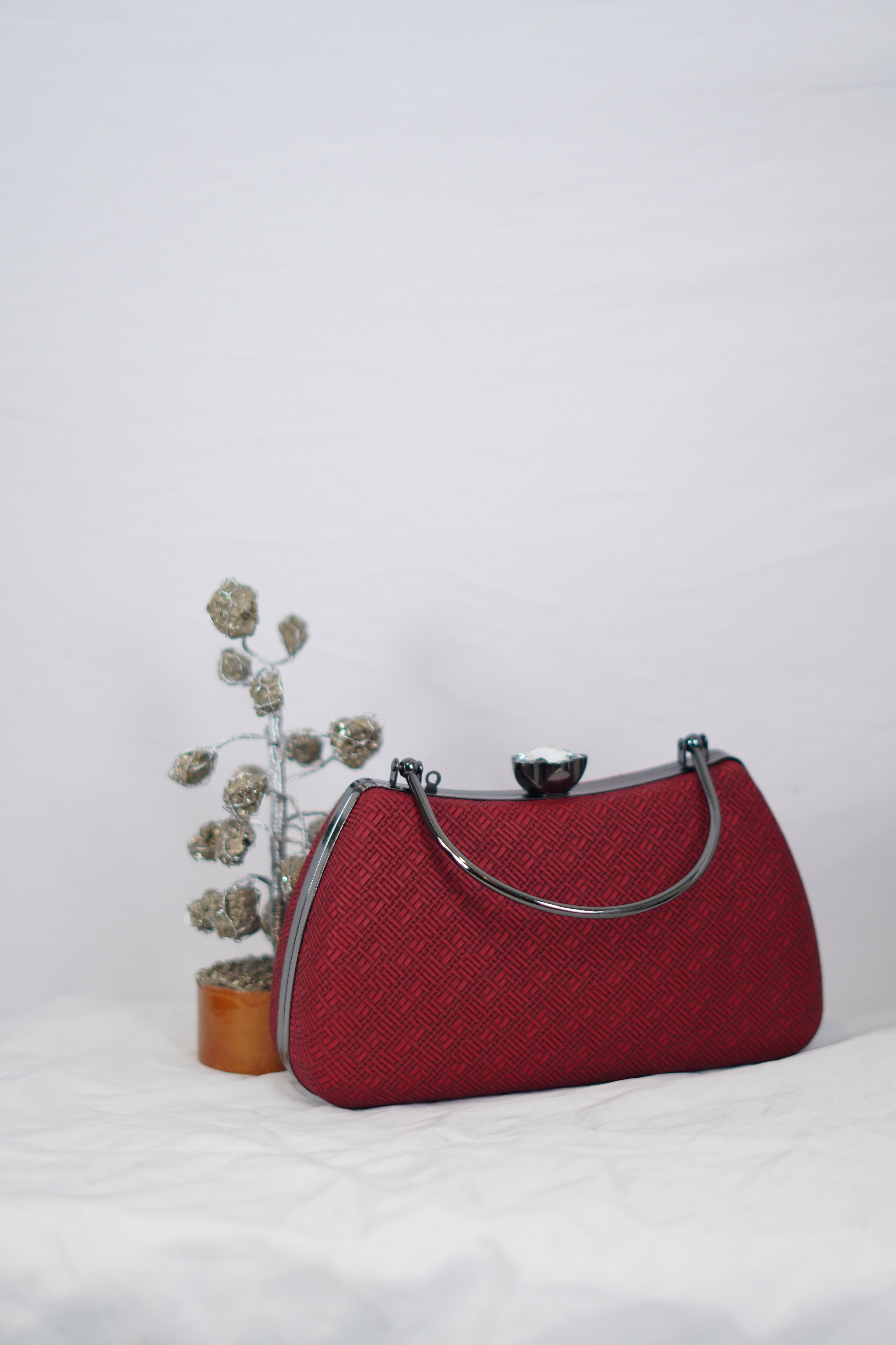 Maroon Structured Handbag (Marina Design)