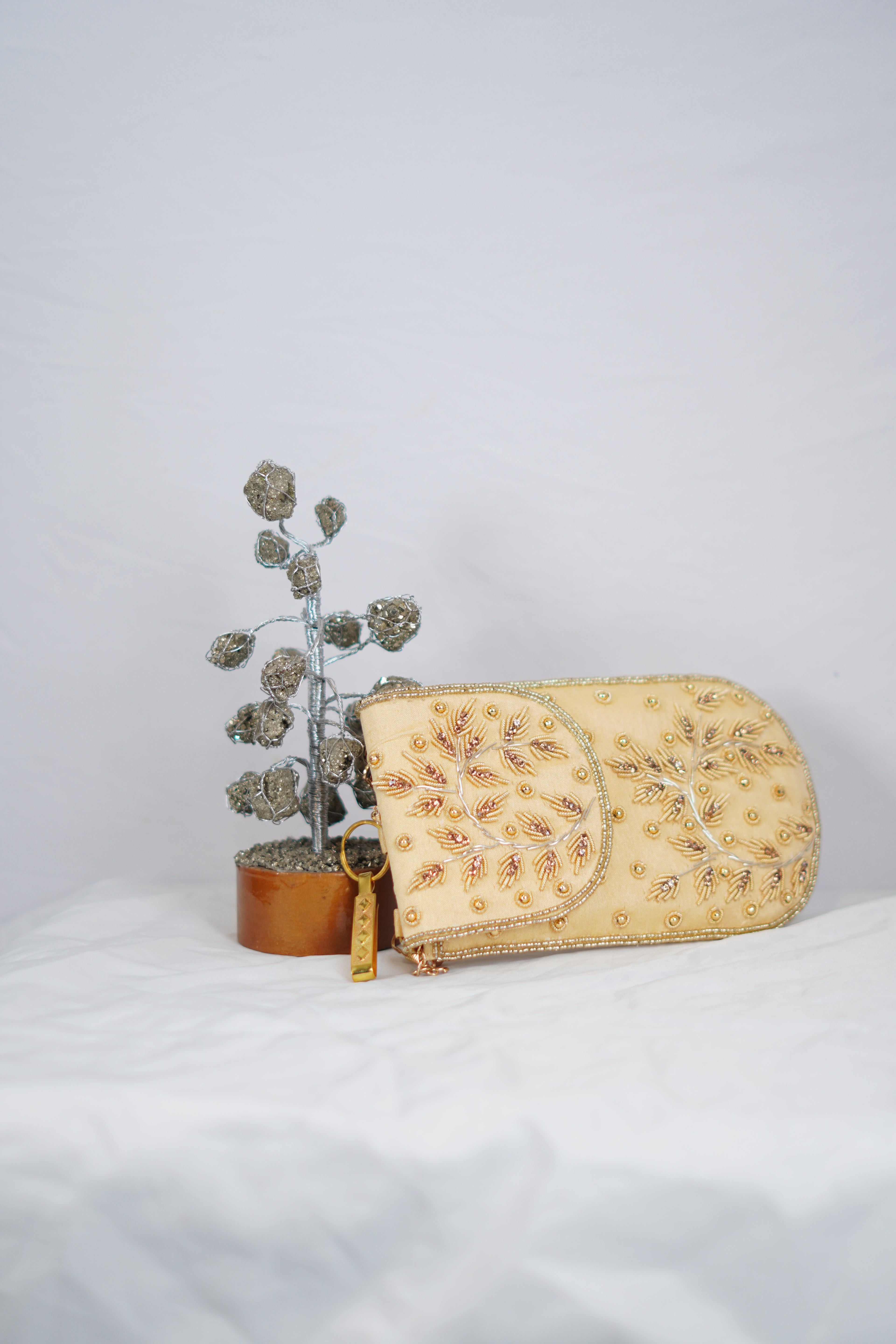 Gold Embellished Mobile Pouch