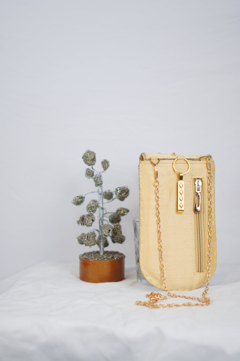 Gold Embellished Mobile Pouch