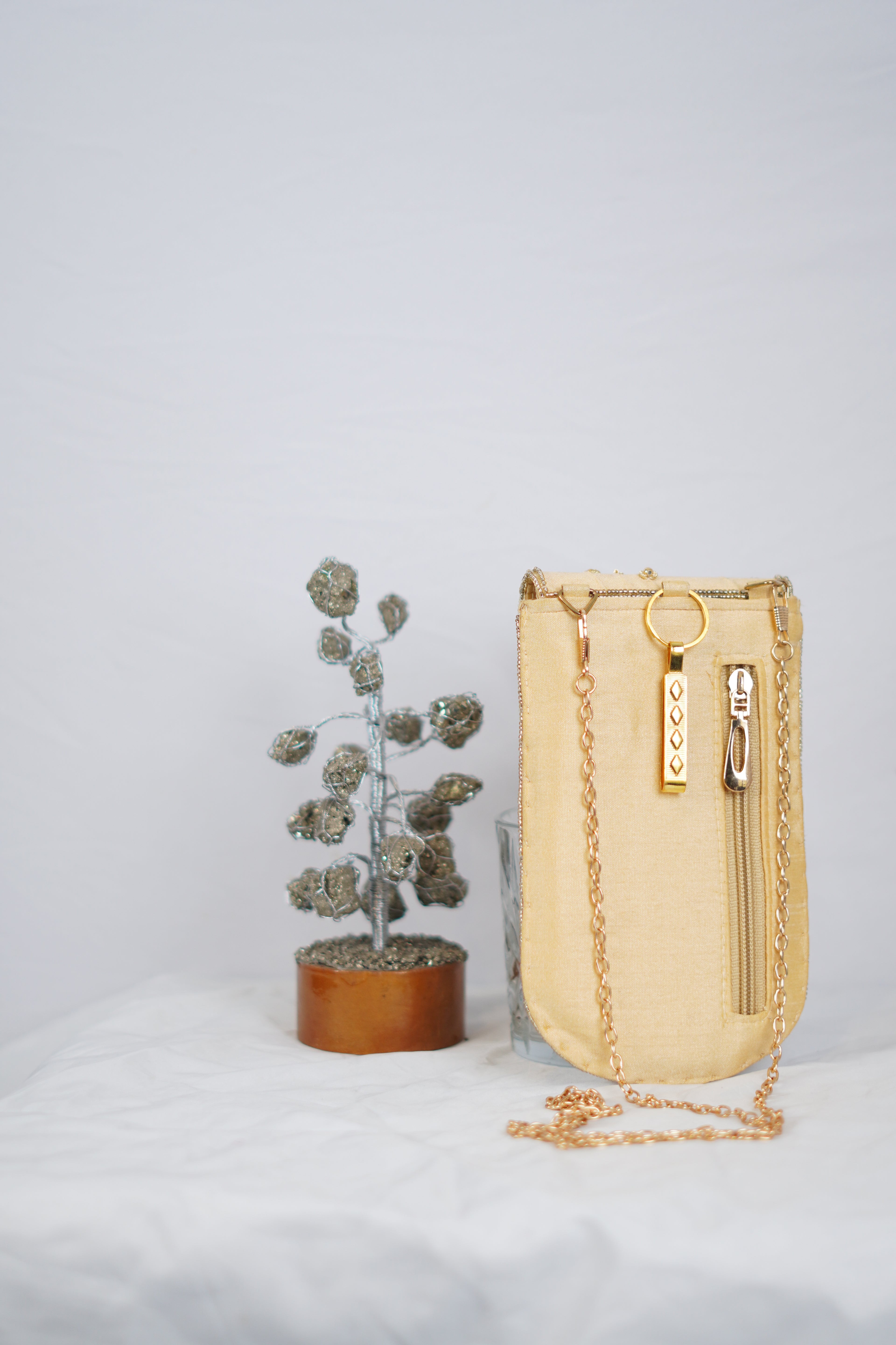Gold Embellished Mobile Pouch