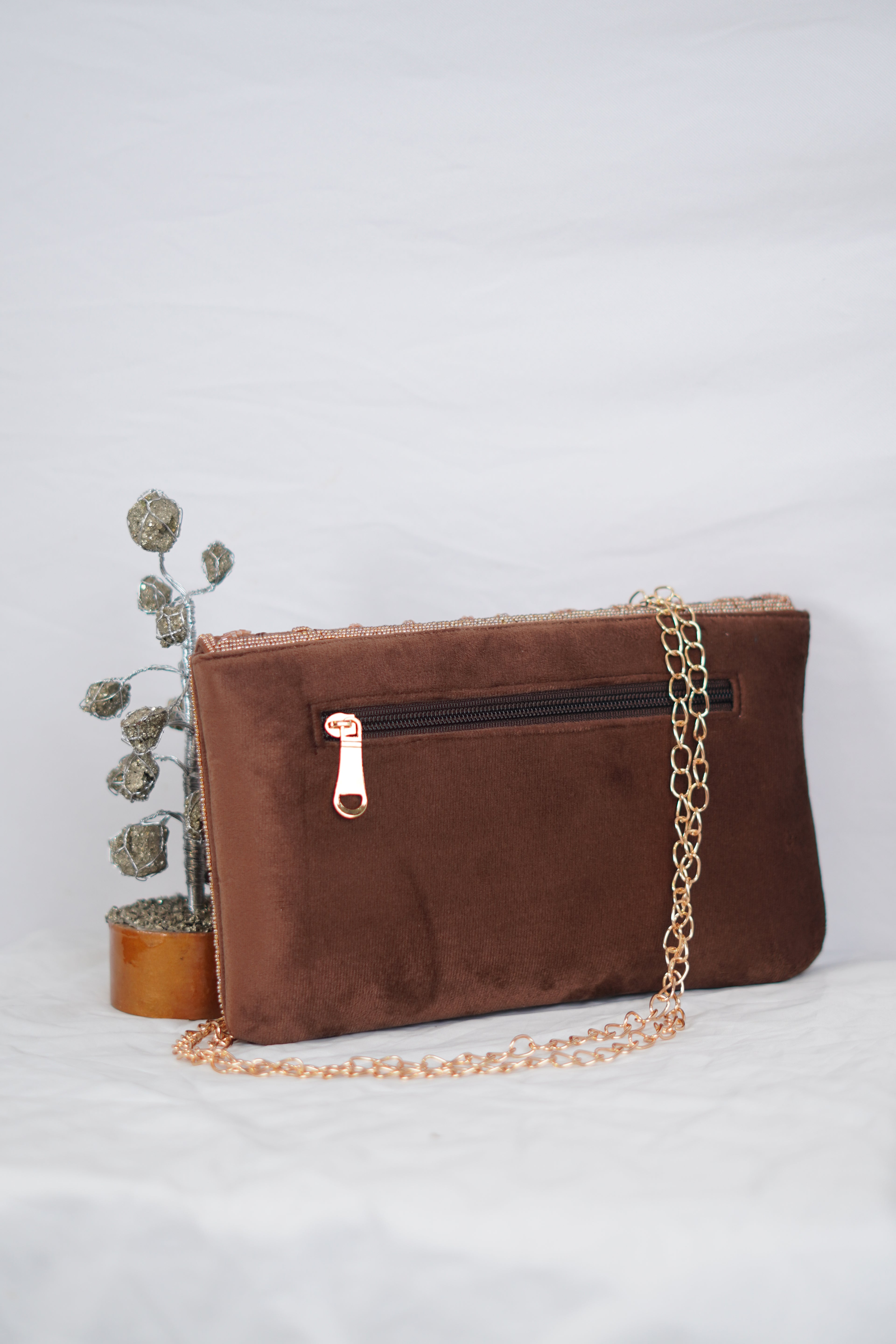 Embellished envelope clutch