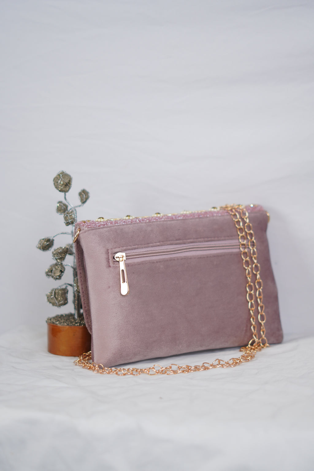 Embellished envelope clutch