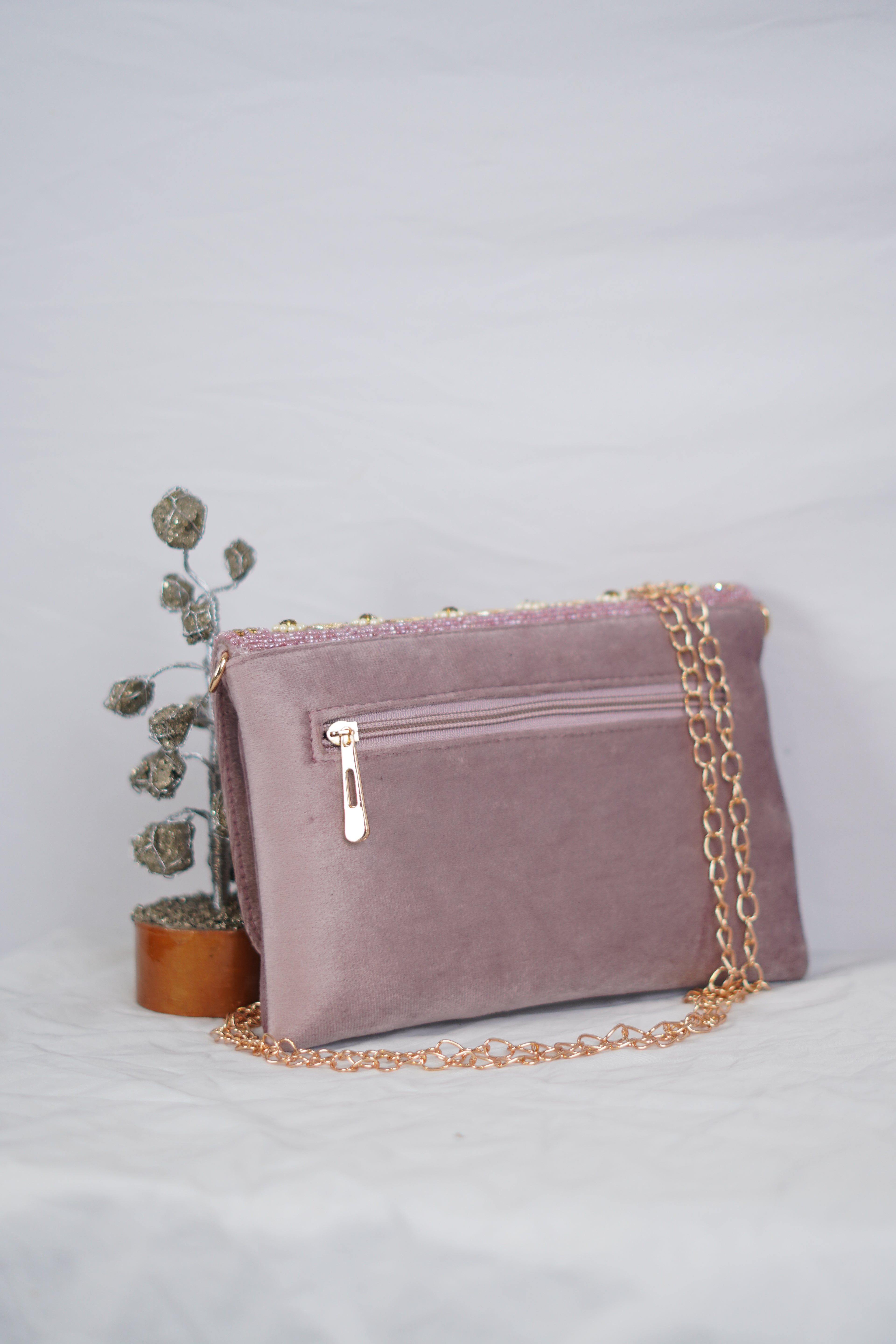 Embellished envelope clutch