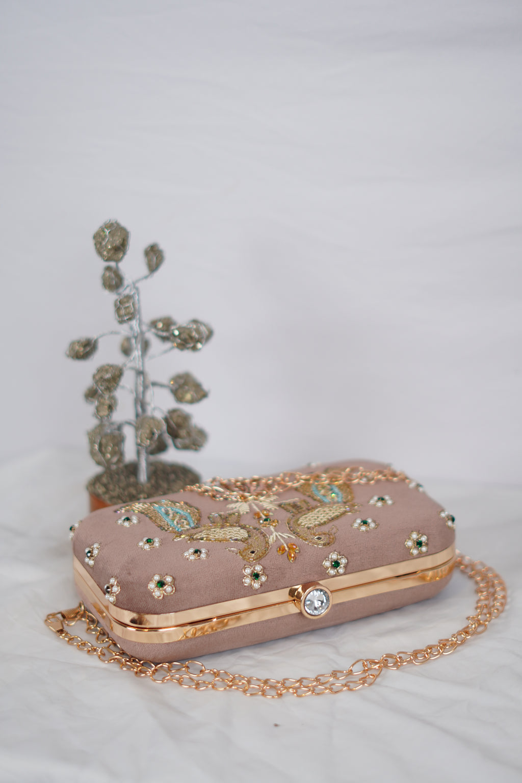 Peacock Pearl clutch