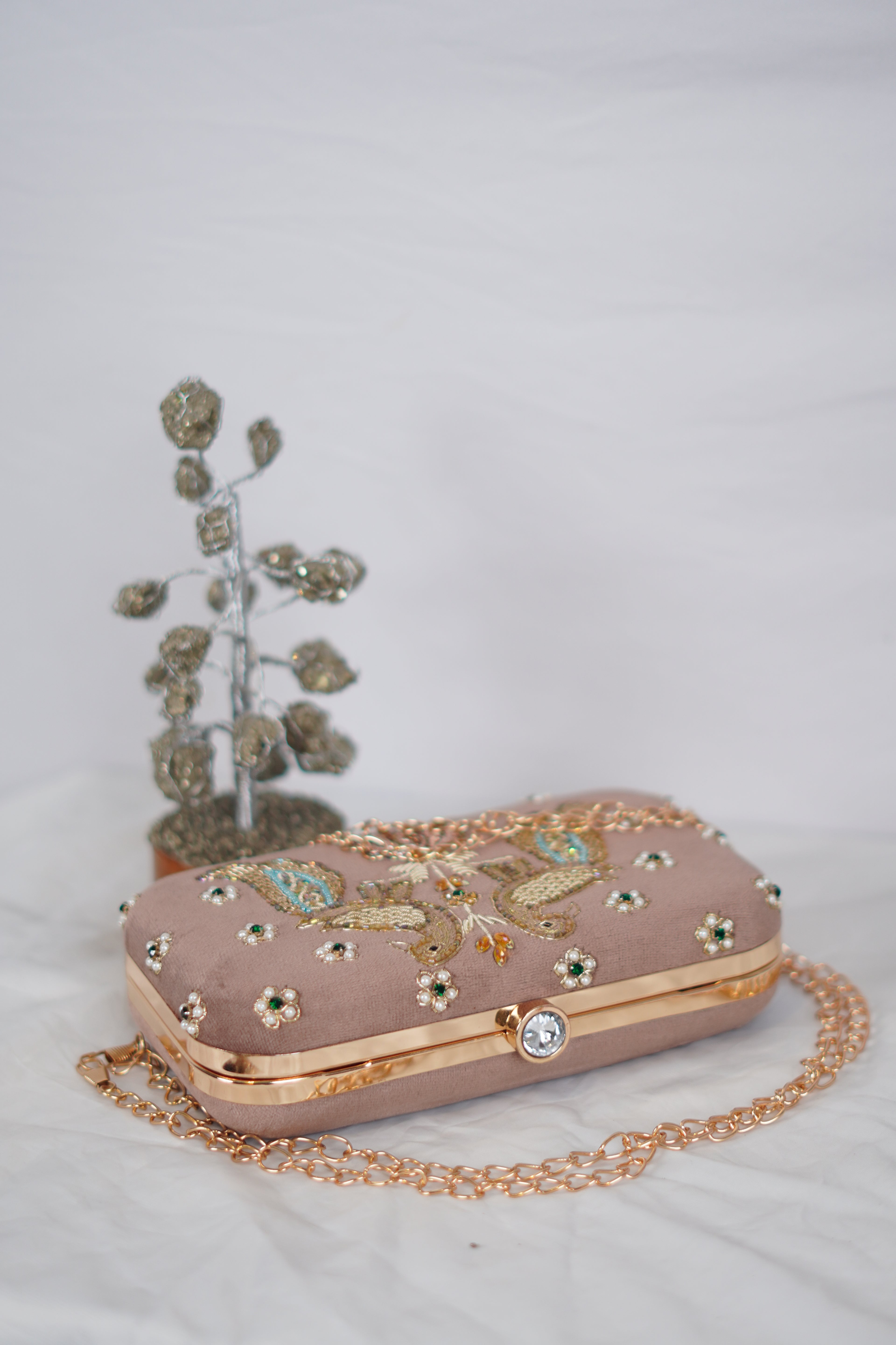Peacock Pearl clutch