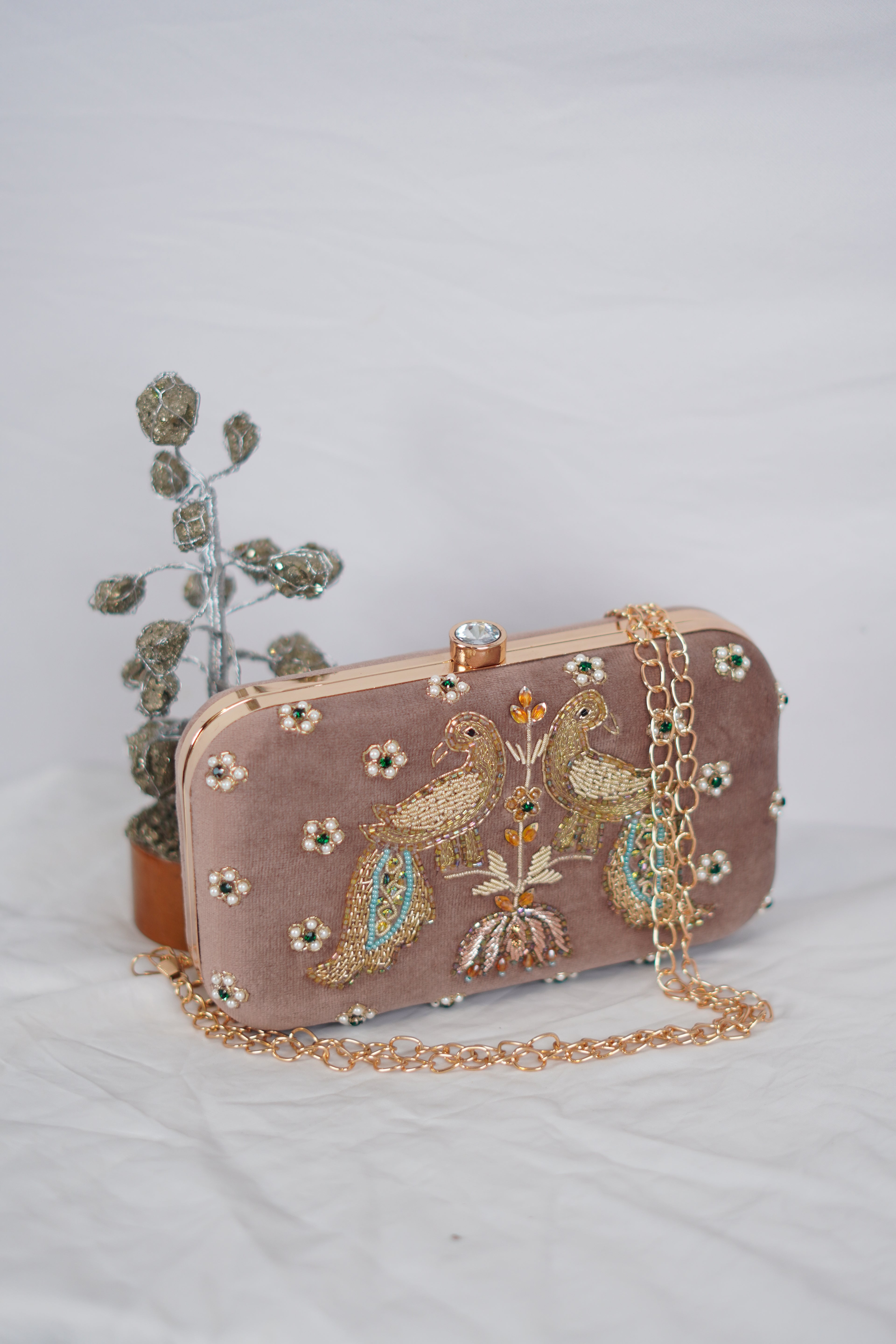 Peacock Pearl clutch