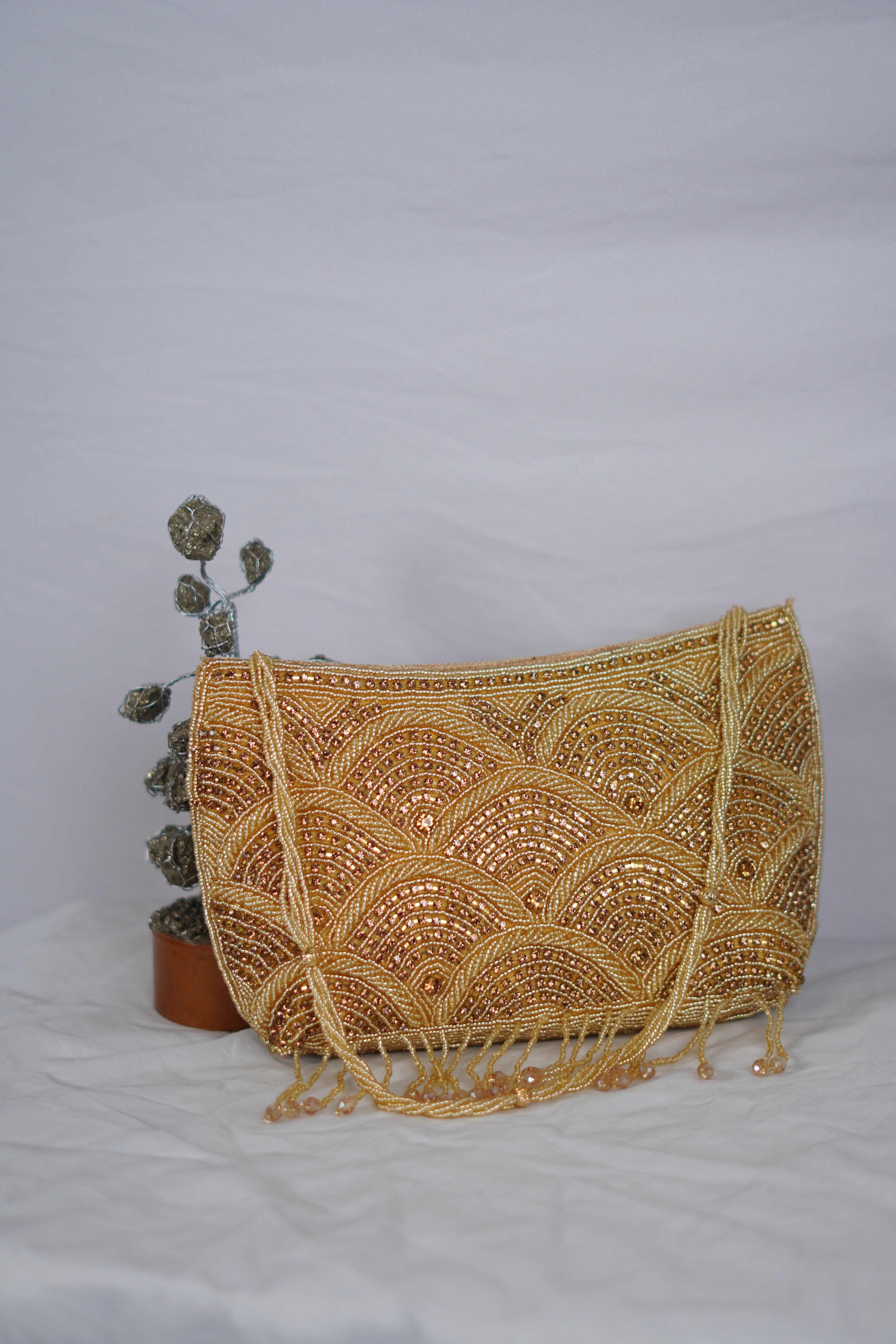 Golden Beaded bag
