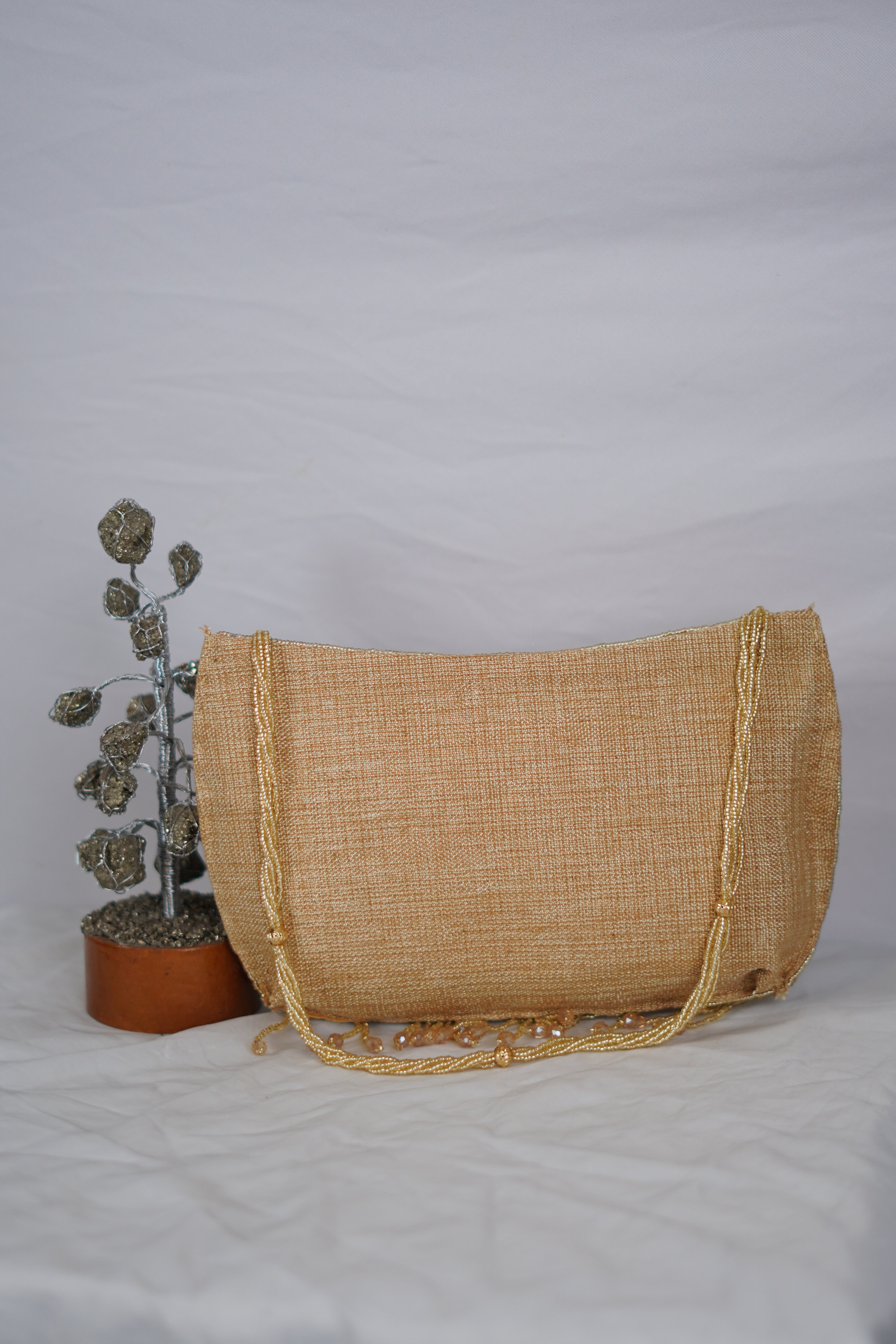 Golden Beaded bag