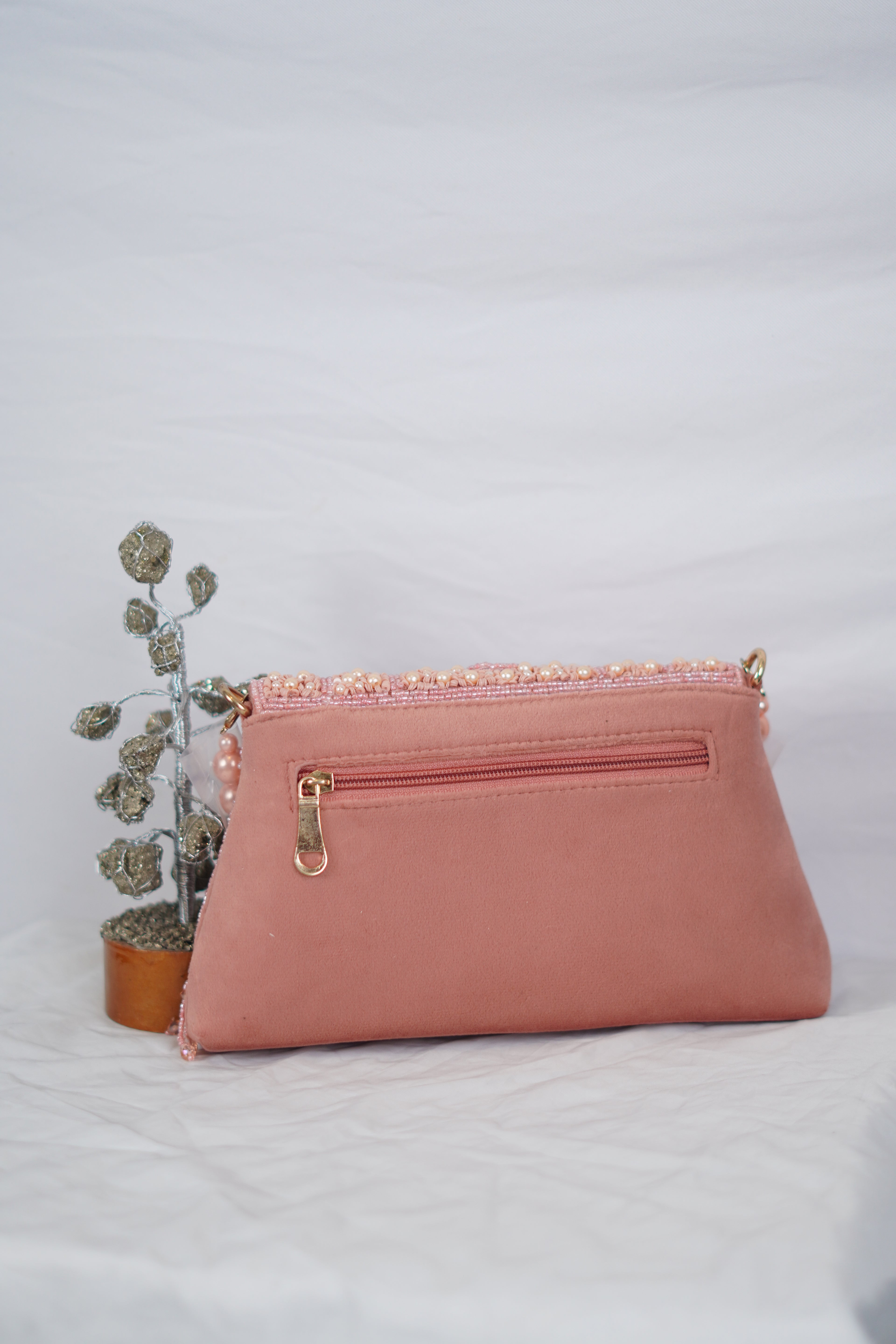 Partywear bag with beaded handle