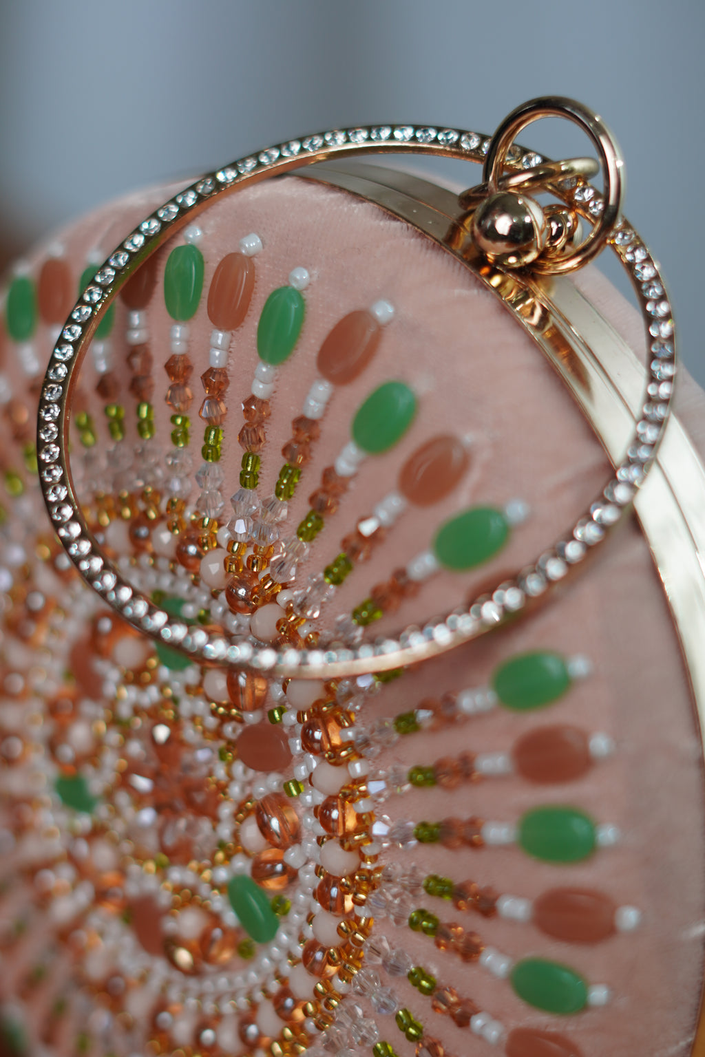 Circular shaped clutch bag , pink