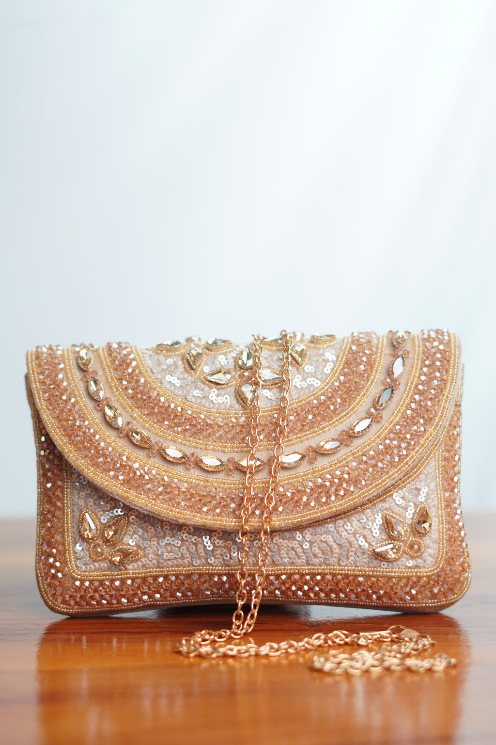 Clutch with beads work