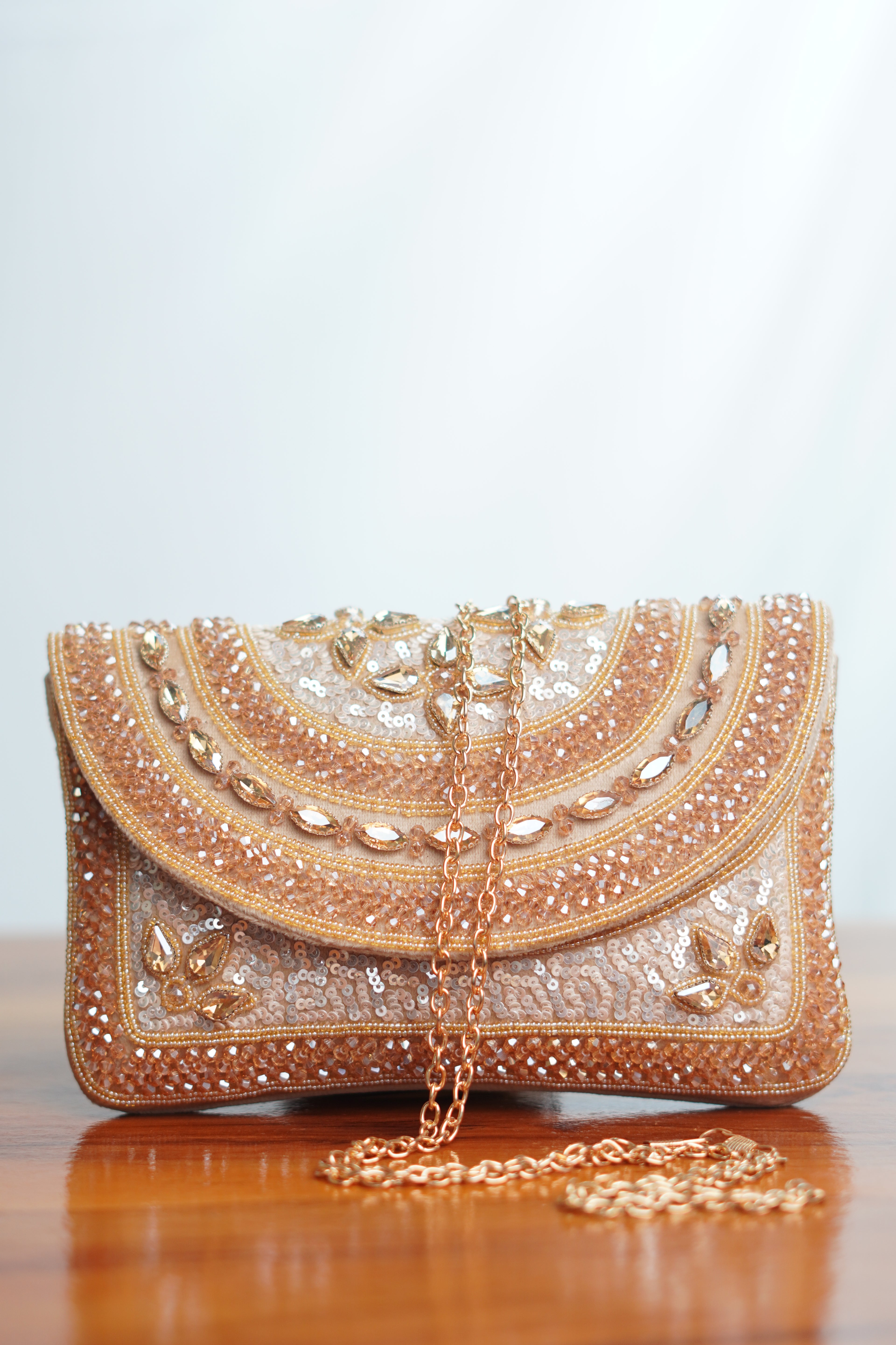 Clutch with beads work