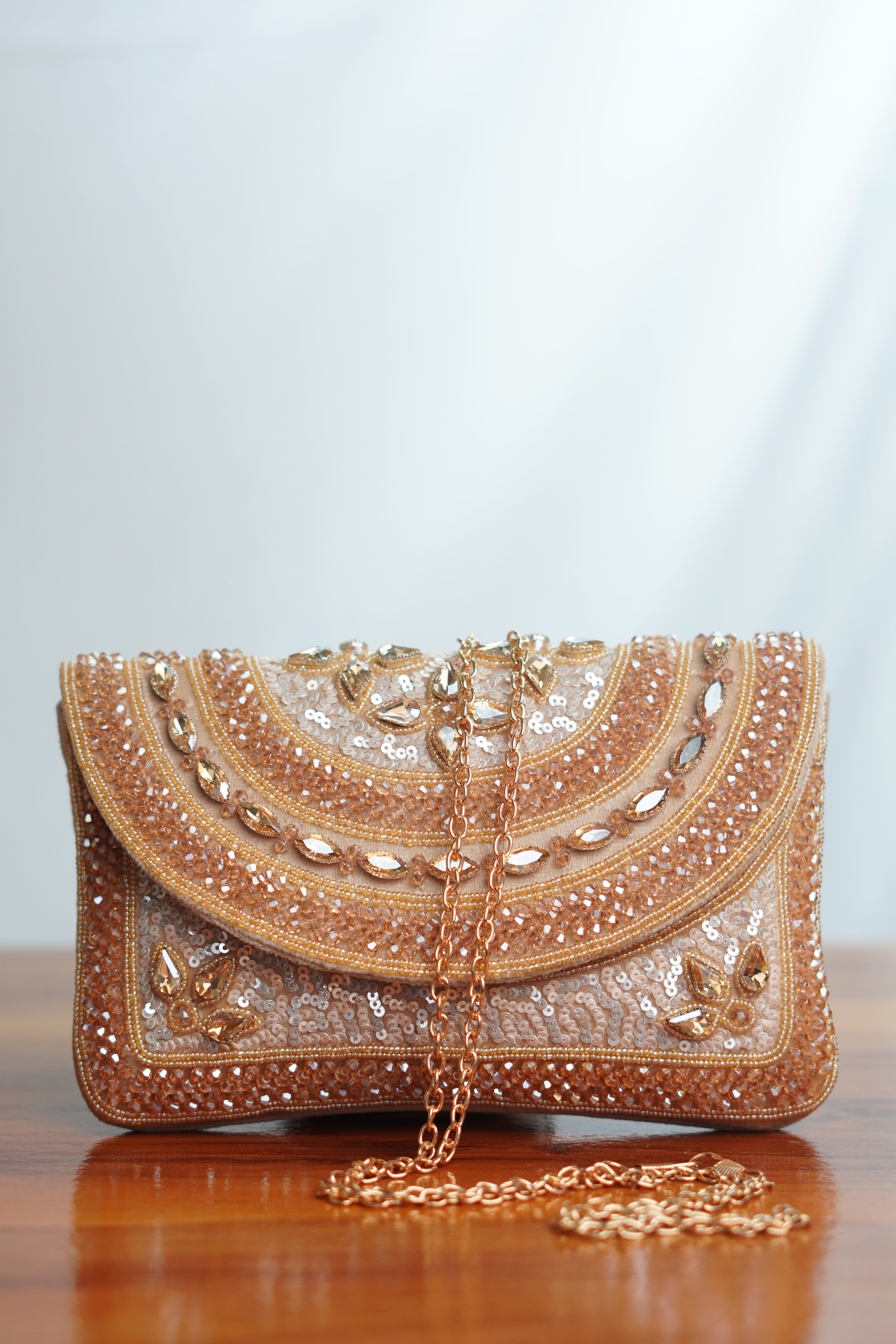 Clutch with beads work