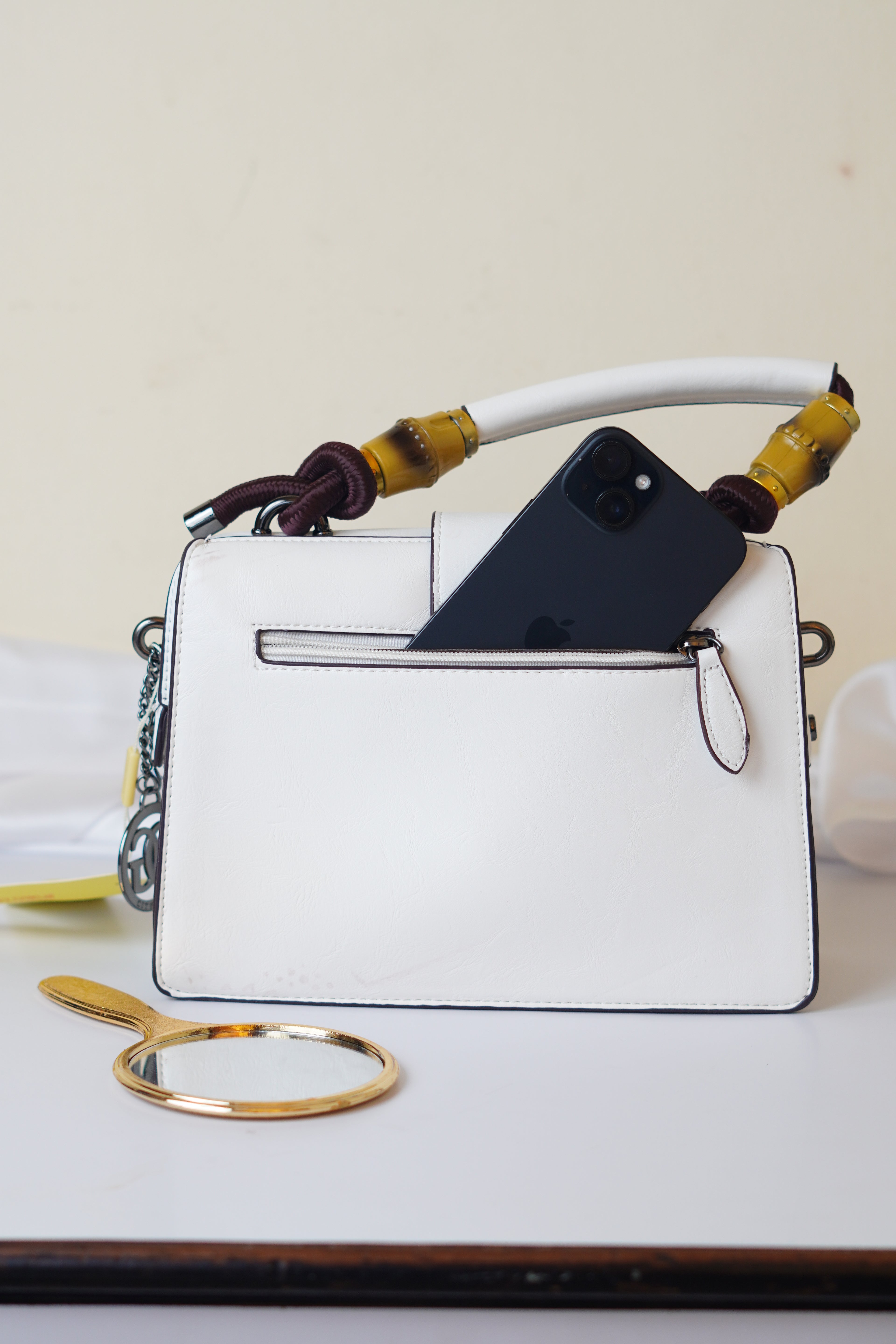 Brown & white Satchel