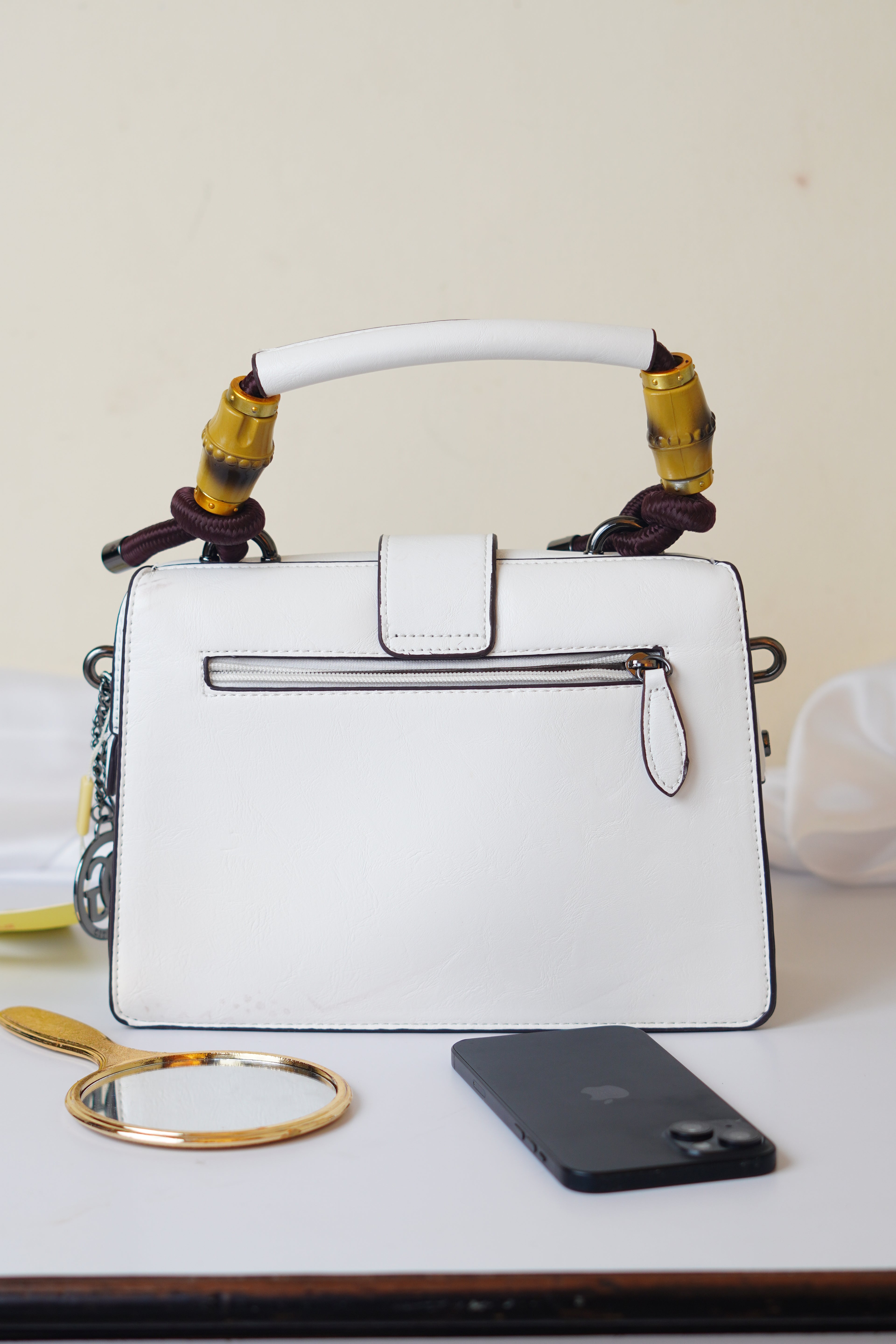 Brown & white Satchel