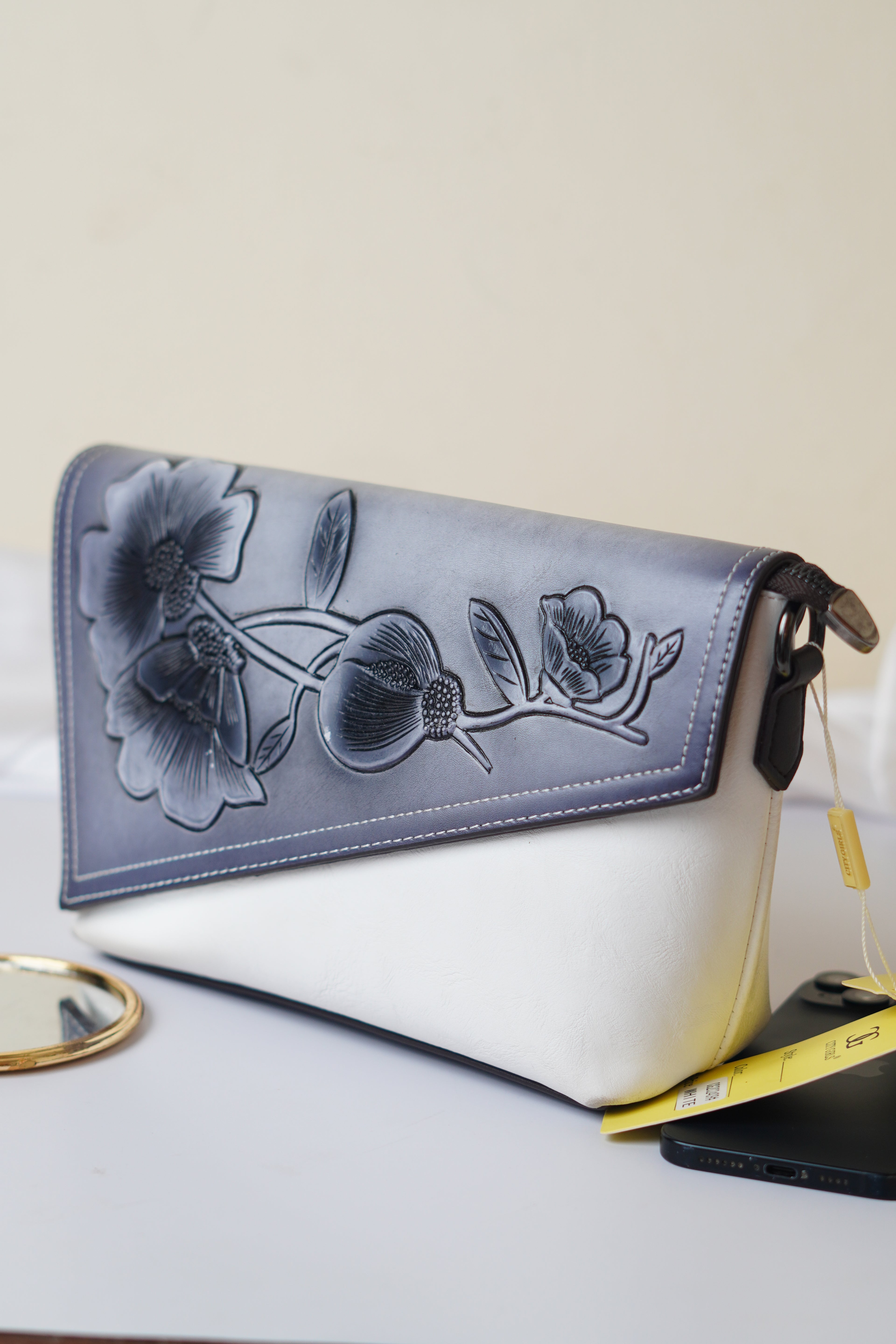 White & grey Sling bag