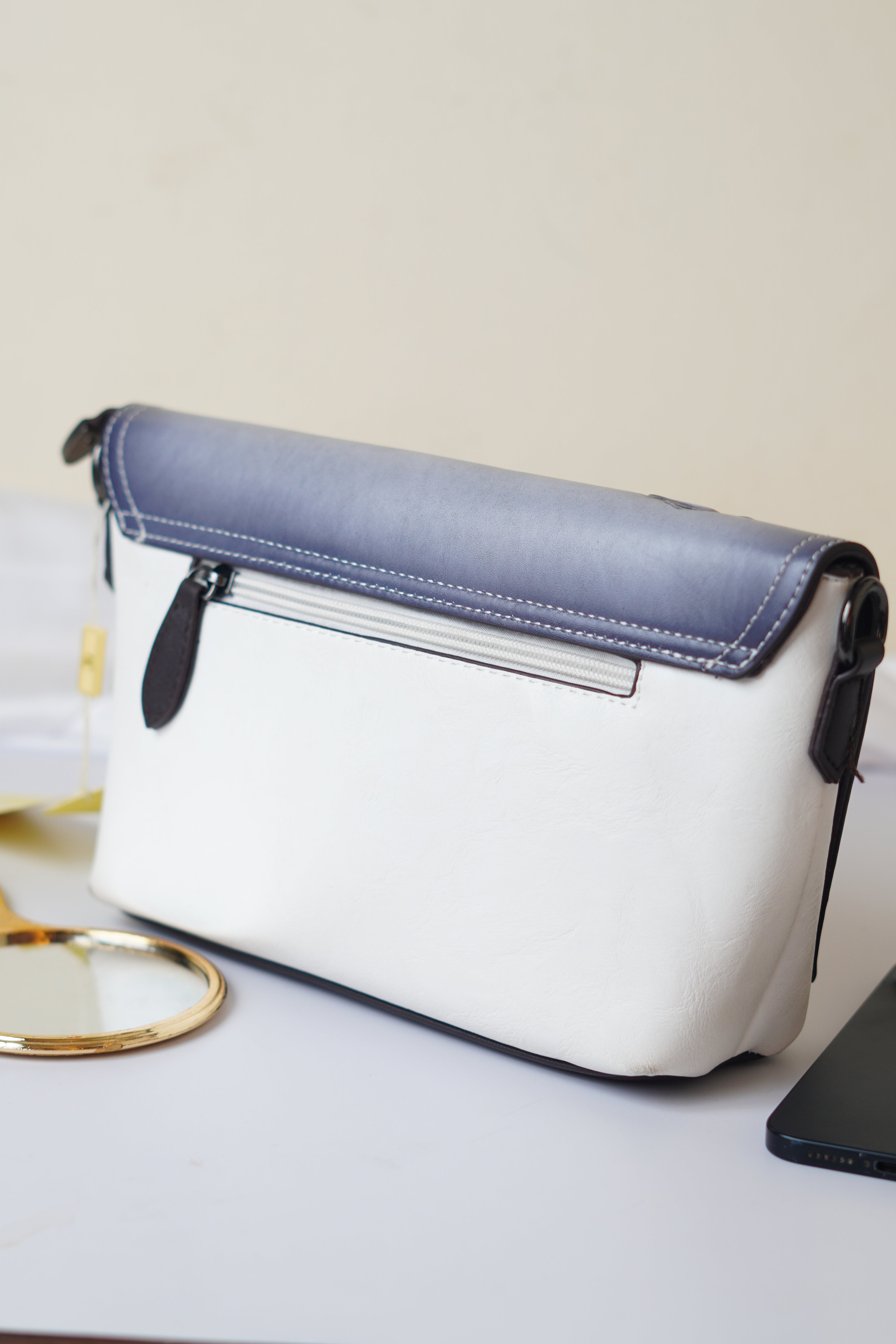 White & grey Sling bag